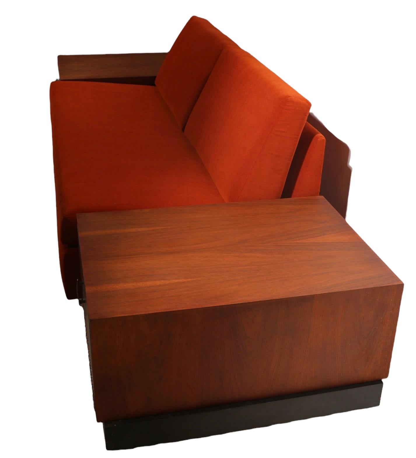 Bench Sofa with Storage Cabinets by Adrian Pearsall for Craft Associates 4