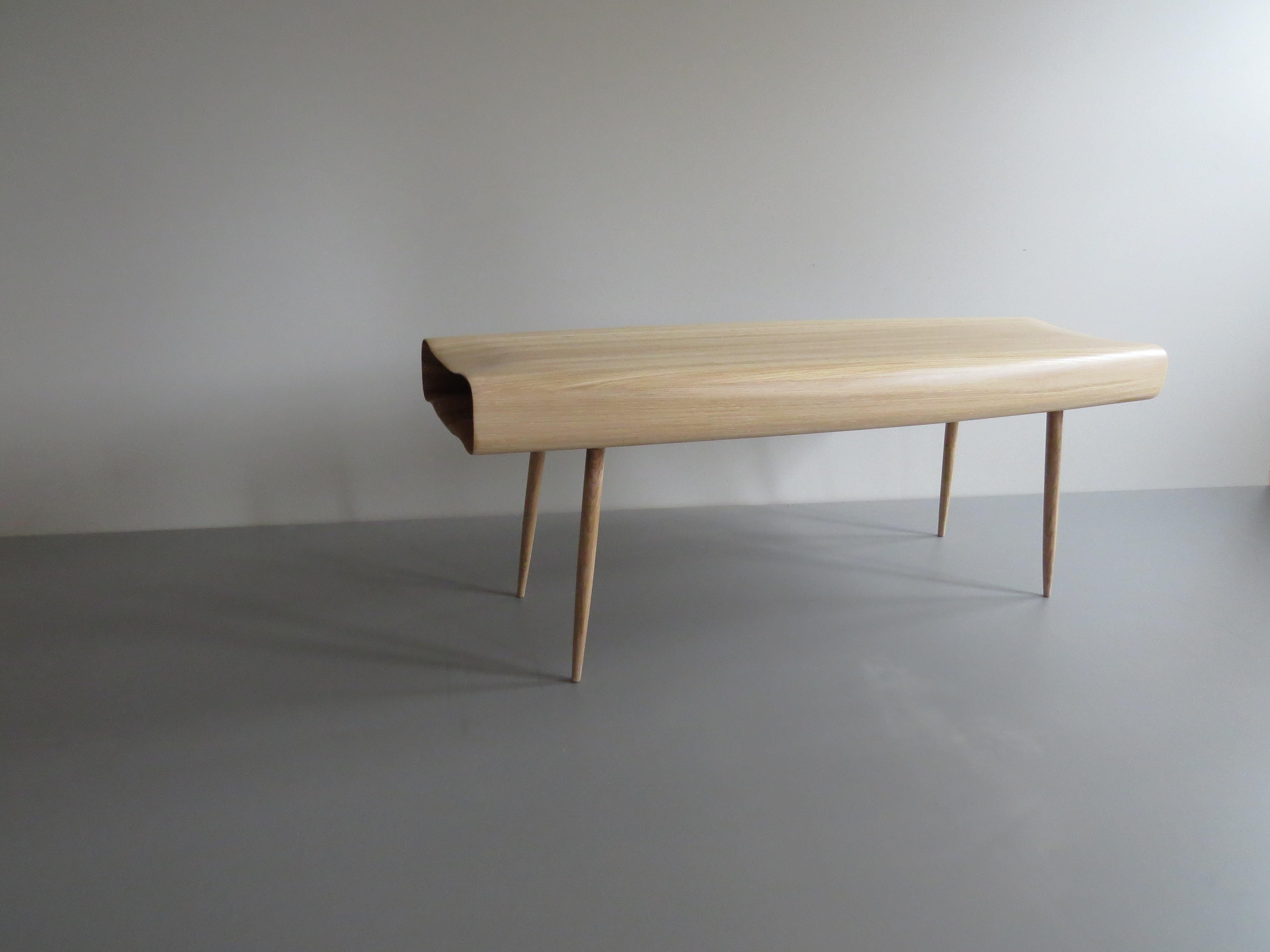 Organic Modern Bench, solid wood, handmade, organic modern, made in Germany, made to measur  For Sale