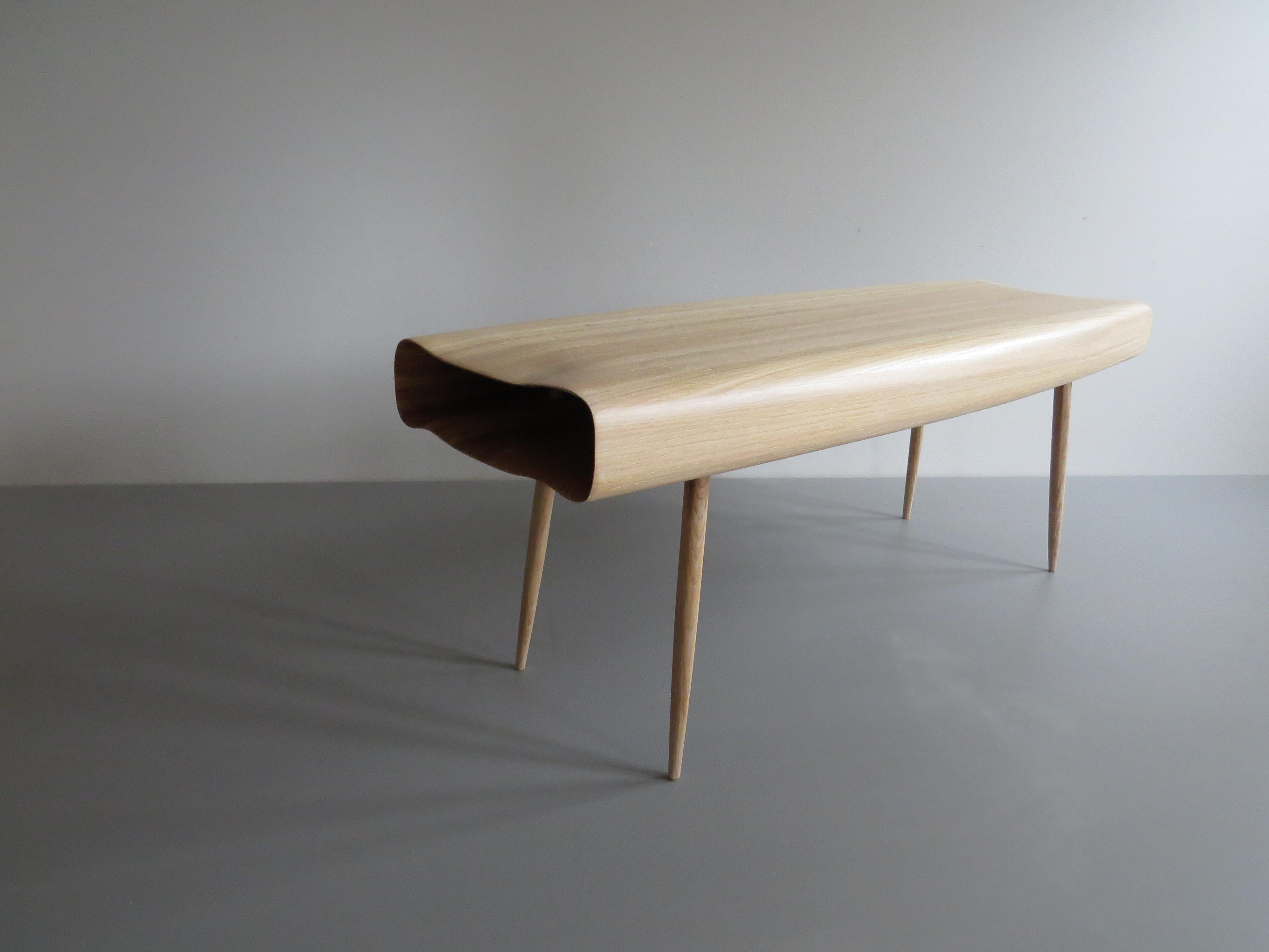 Hand-Crafted Bench, solid wood, handmade, organic modern, made in Germany, made to measur  For Sale