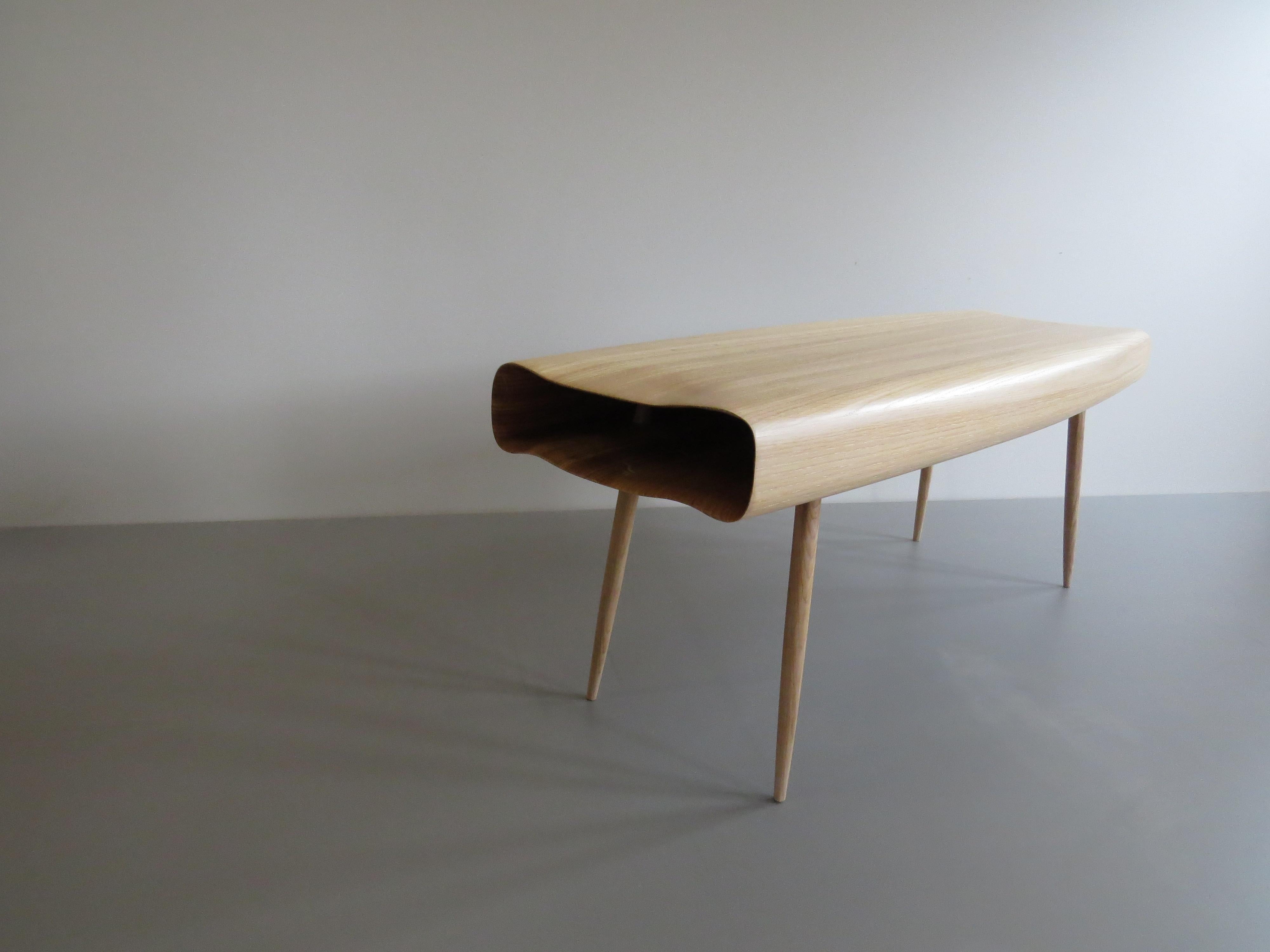 Contemporary Bench, solid wood, handmade, organic modern, made in Germany, made to measur  For Sale