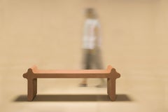 Panca in pelle scamosciata Francesco Balzano per Giobagnara Panca in pelle ossidata n. 1