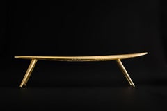 Bench "Surfboard Tree" Decorated with Ornamental Carving, Covered with Leaf-Gold