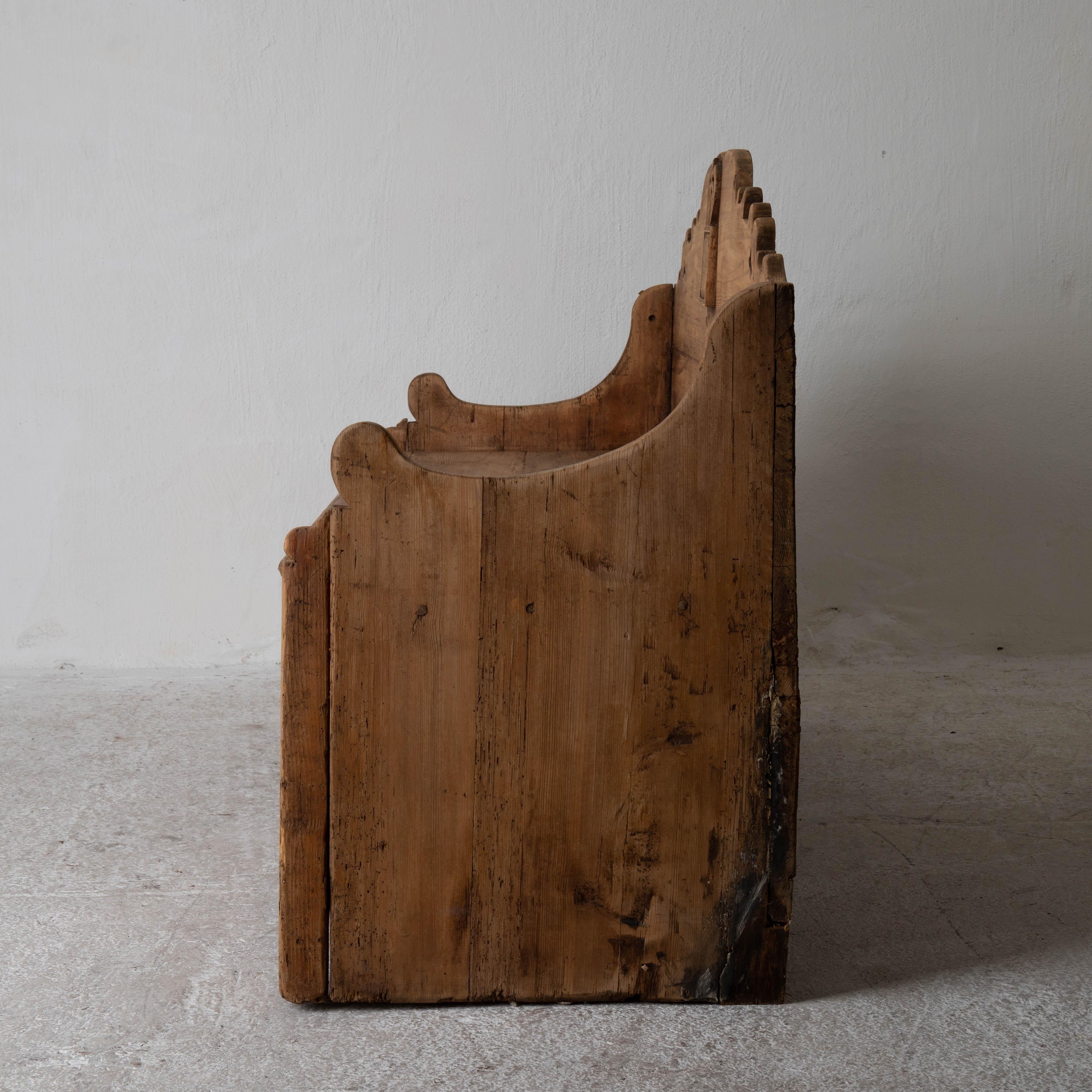 Wood Bench Swedish 19th Century Pine Raw Finish Sweden 