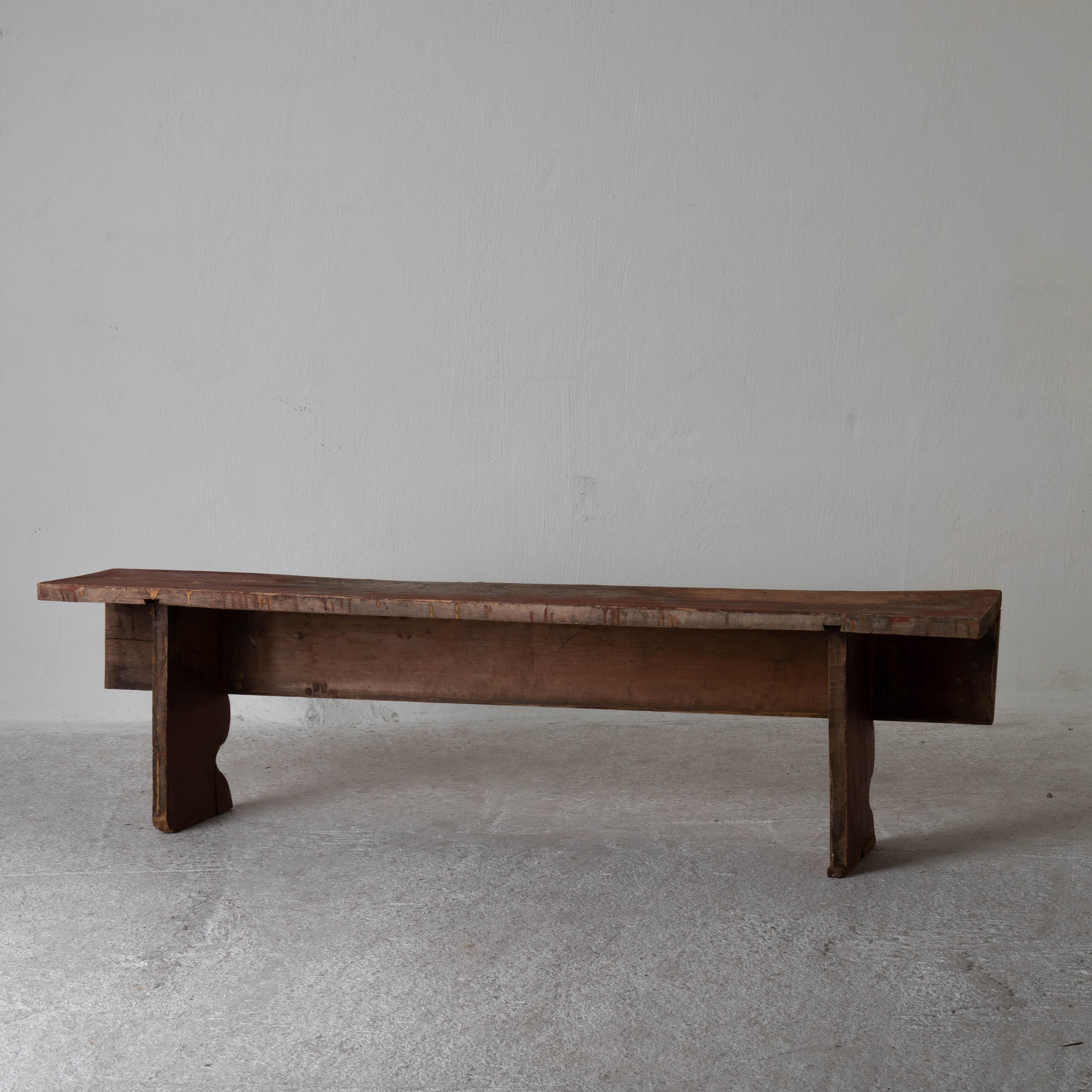 Bench Swedish Red Wood, 19th Century, Sweden In Good Condition For Sale In New York, NY