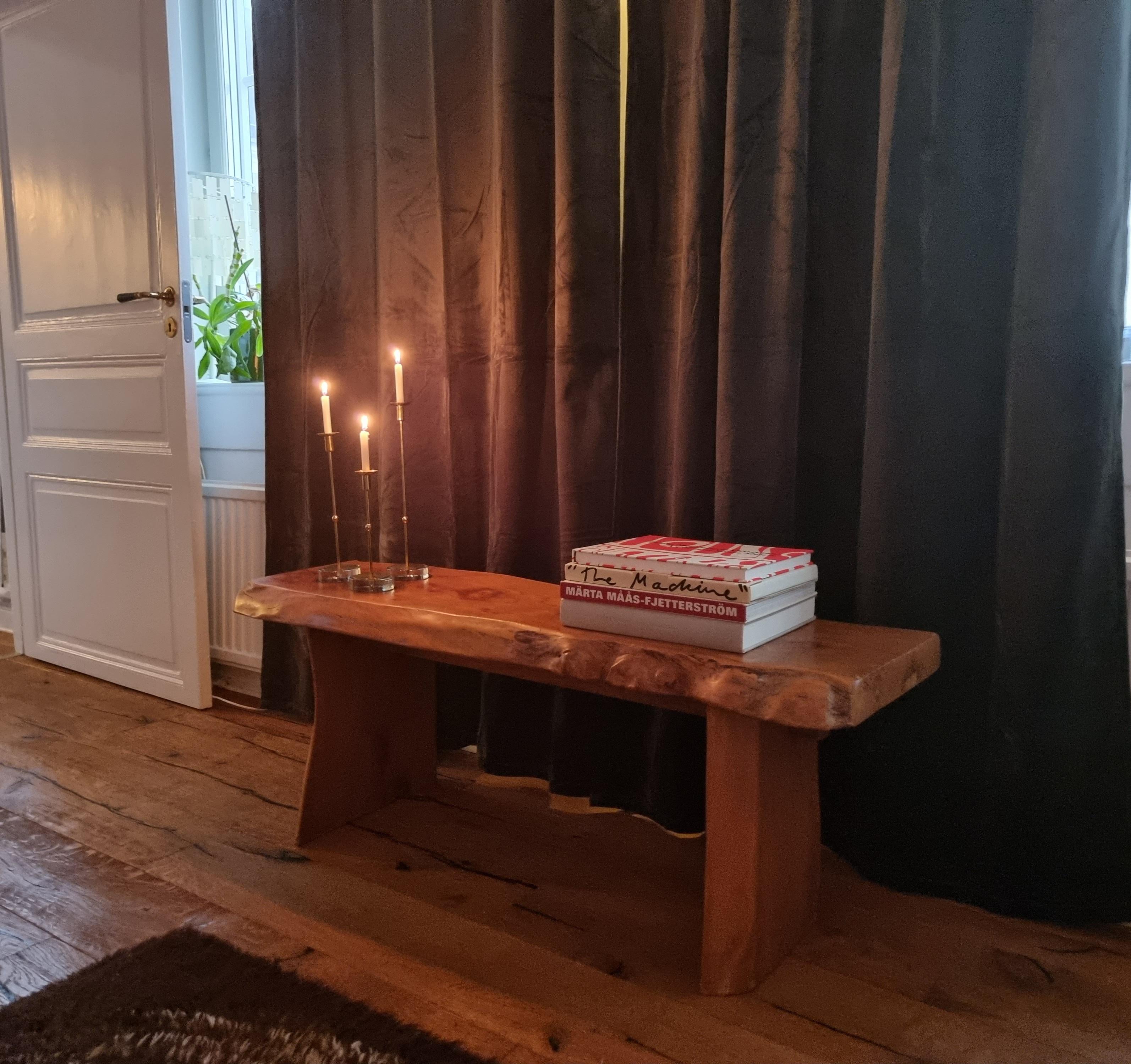 Rustic Bench/Table in Elm by Sigvard Nilsson, Söwe Konst, Scandinavian Modern For Sale 2