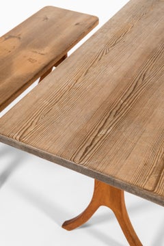 Bench and Table in Pine Attributed to Carl Malmsten