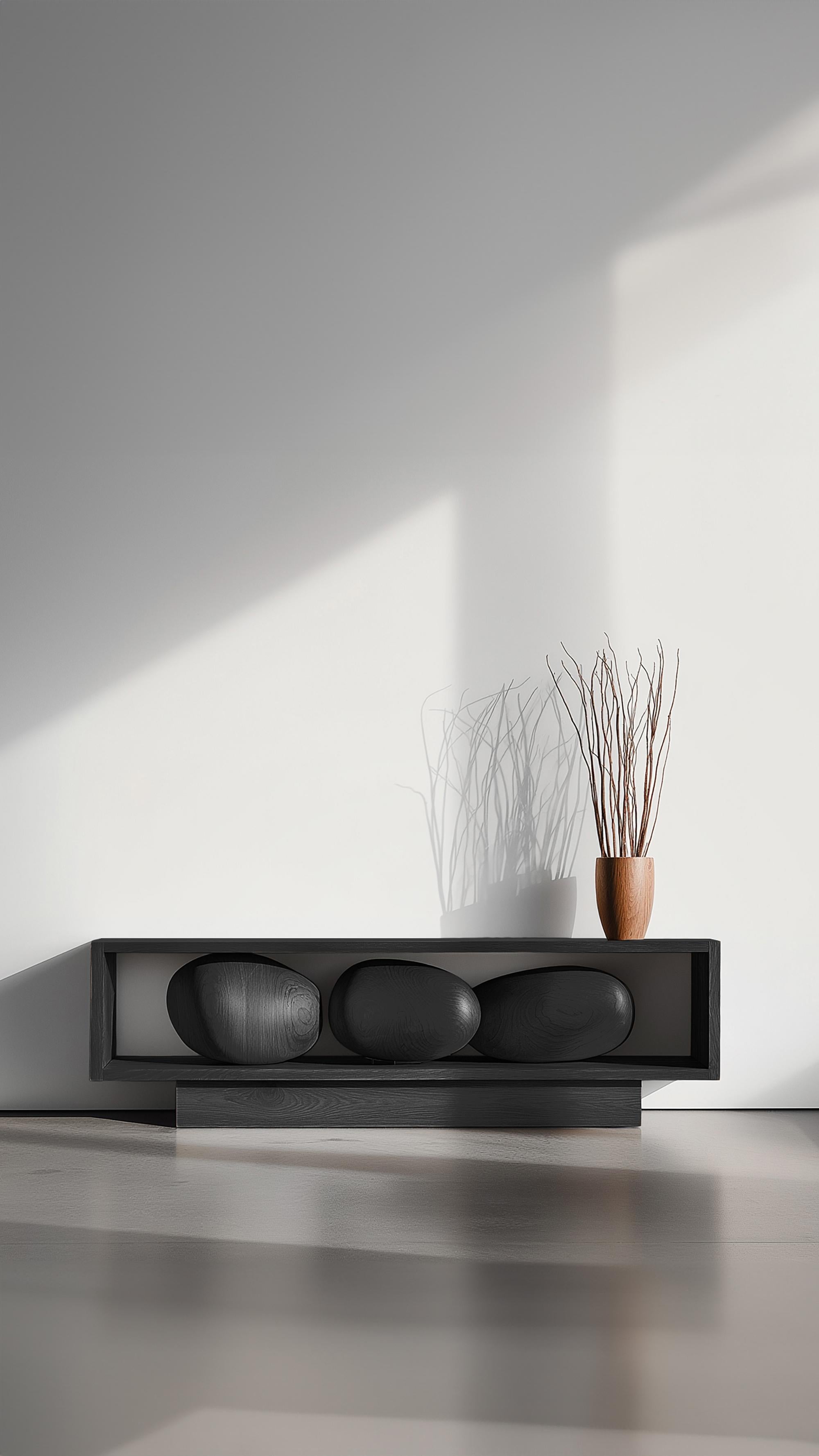 Sitztisch Sereno No61, minimalistisches Holzstück von Joel Escalona (21. Jahrhundert und zeitgenössisch) im Angebot