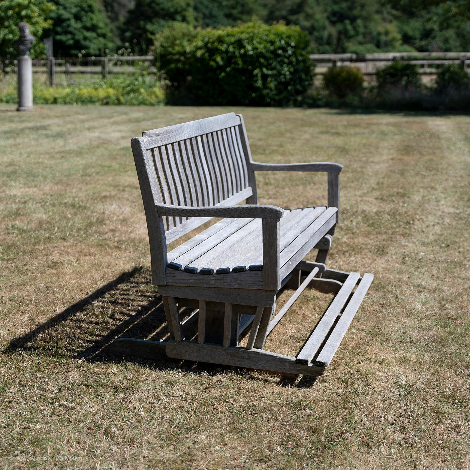 English Bench Teak Rocking Parkland Garden Country House For Sale