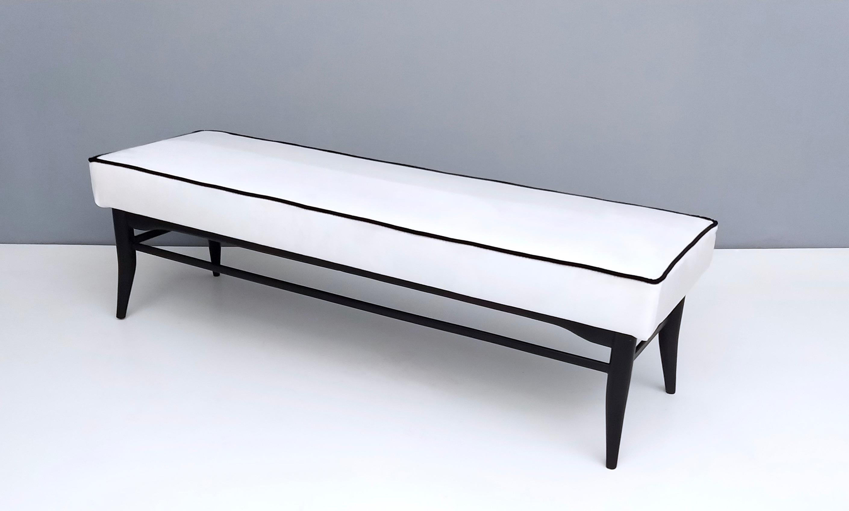 white velvet bench