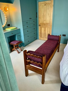 Custom Walnut & Bouclé Day Bench by Fosfeen Handcrafted, Made to Order(Extended)