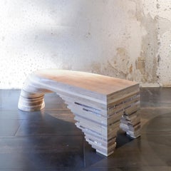 Panchina concettuale Hancrafted Wood con dettagli in resina di Andrea Zambelli