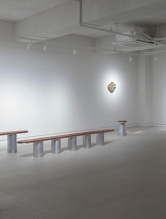 Bench with a Side Table by Jeonghwa Seo 'Front'