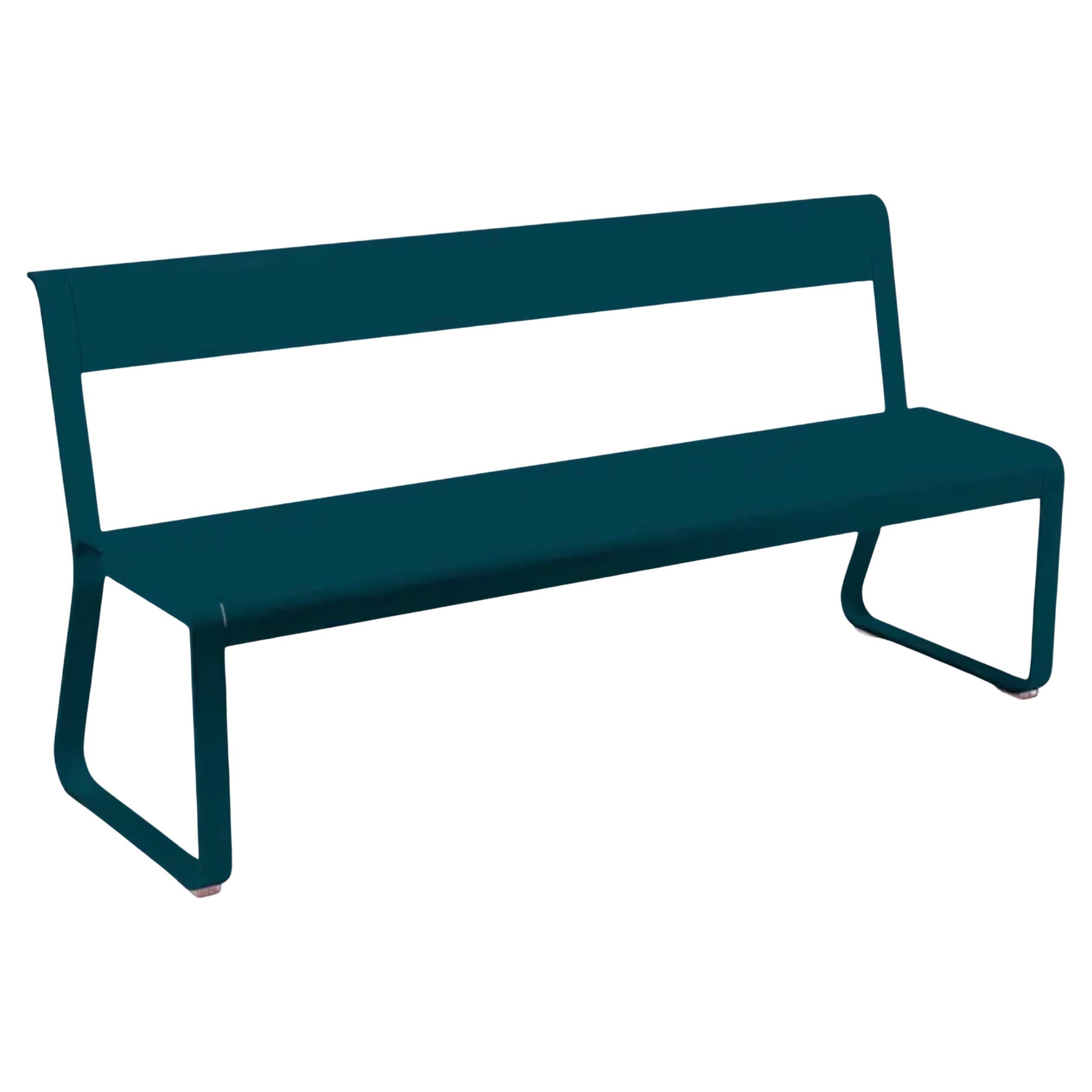 Bench with Backrest Fermob Bellevie - Acapulco Blue
