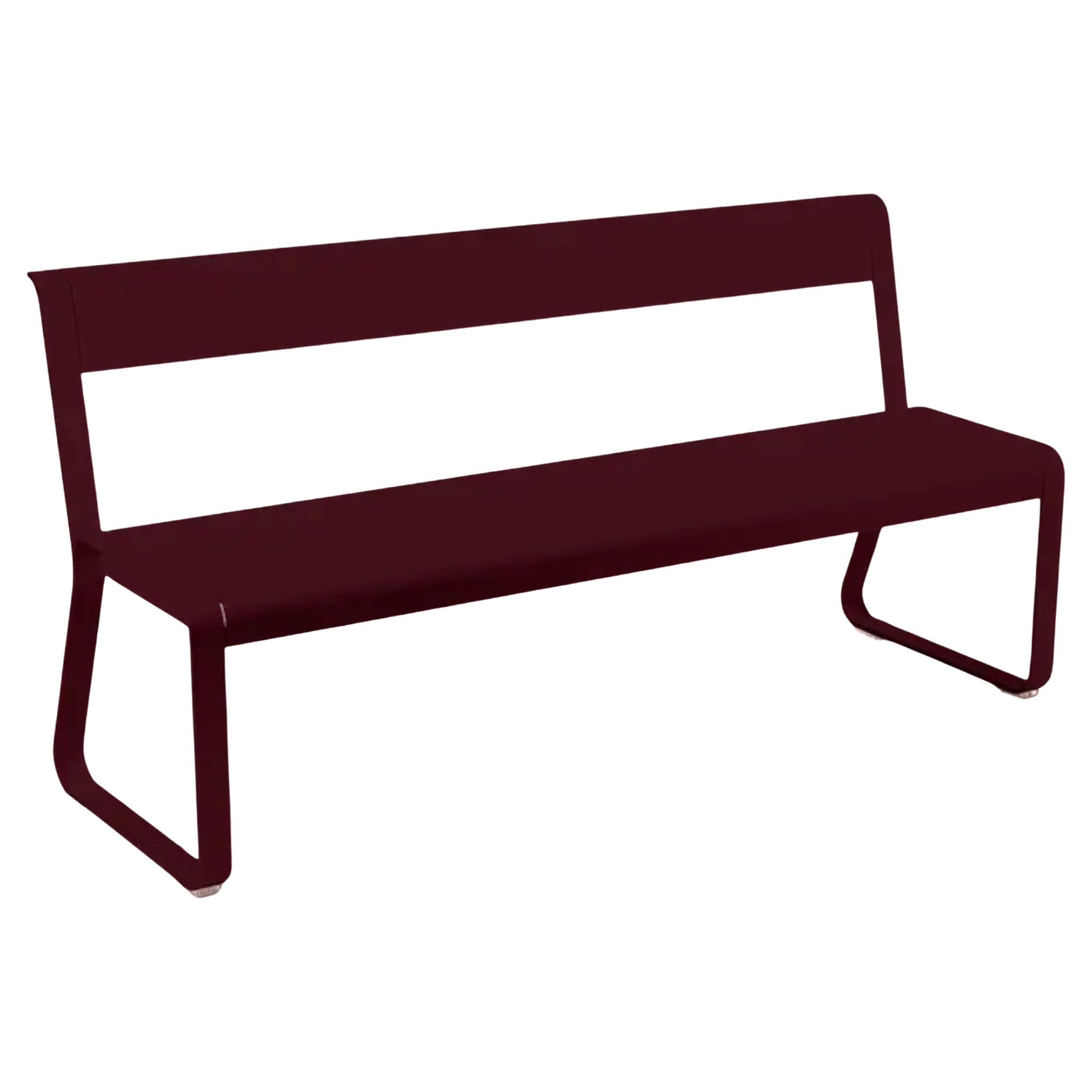 Bench with Backrest Fermob Bellevie - Black Cherry in vendita