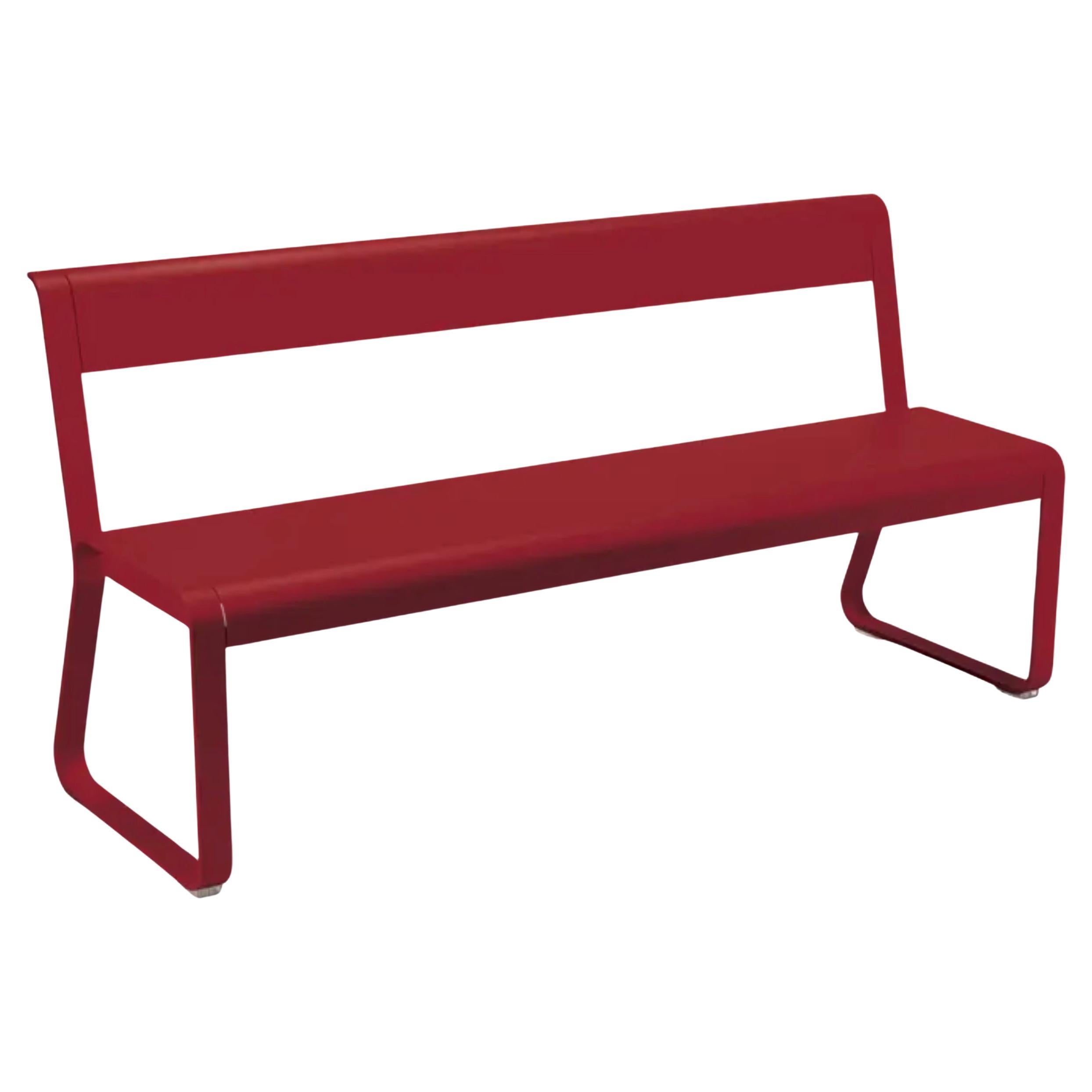 Bench with Backrest Fermob Bellevie - Chili