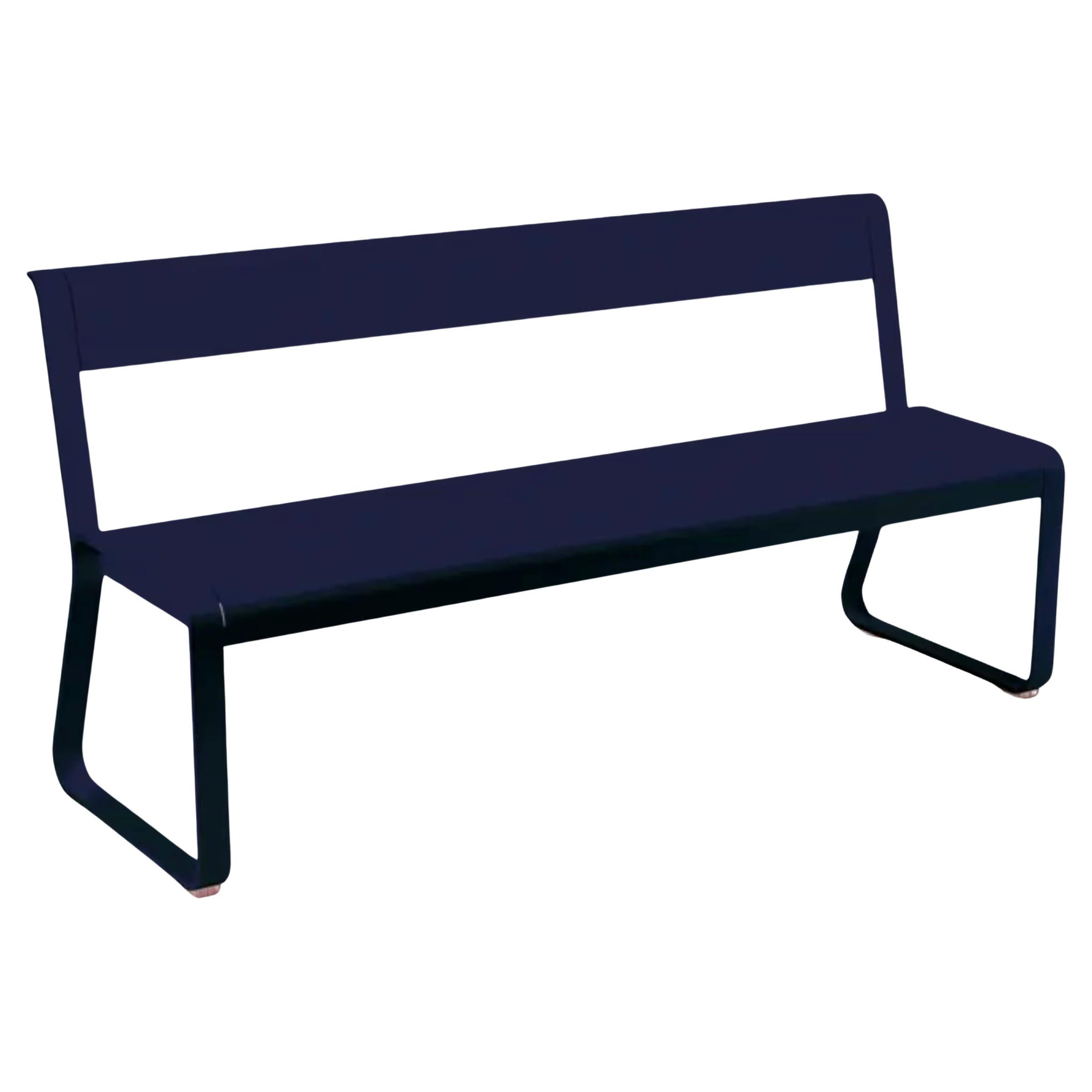 Bench with Backrest Fermob Bellevie - Deep blue in vendita