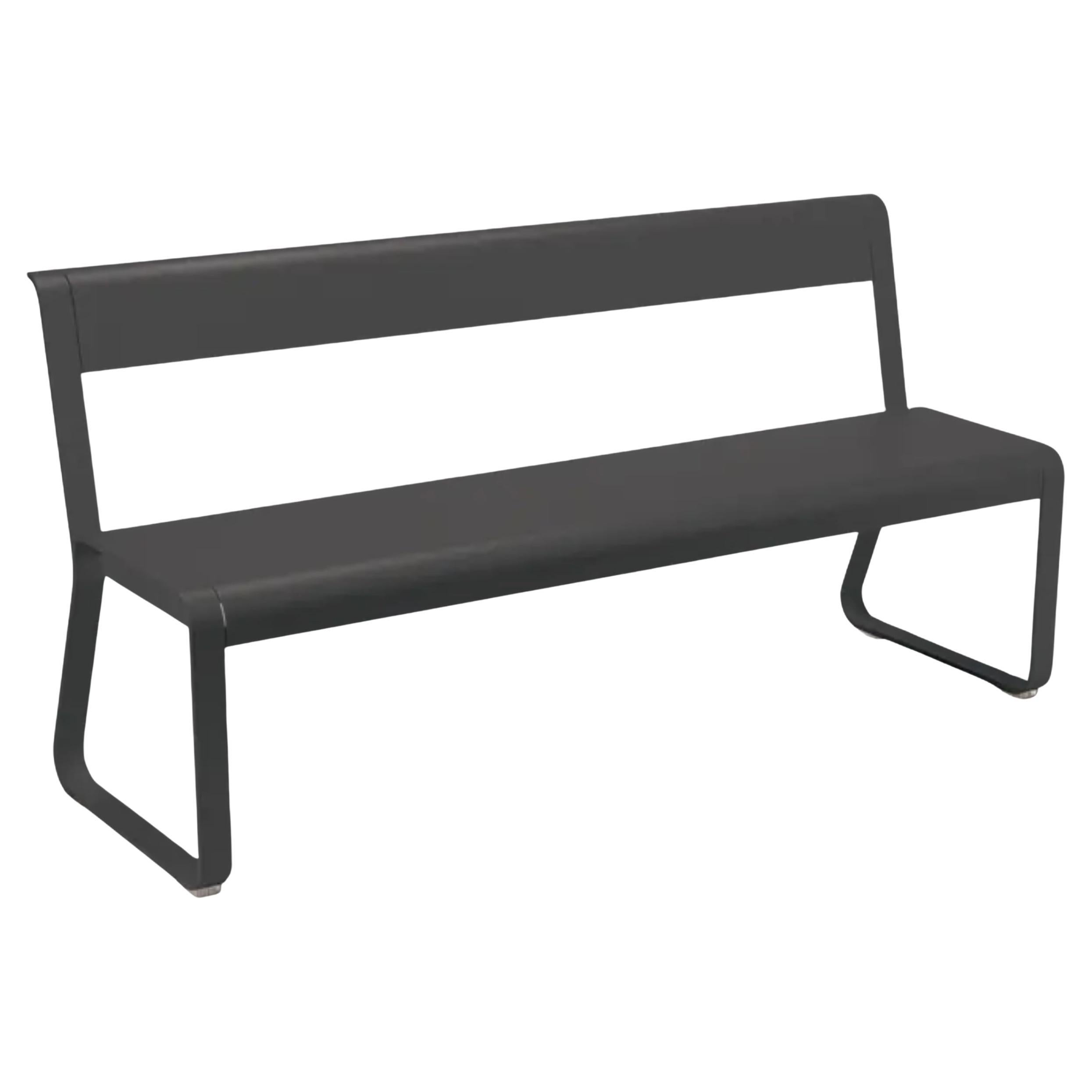 Bench with Backrest Fermob Bellevie - Liquorice For Sale