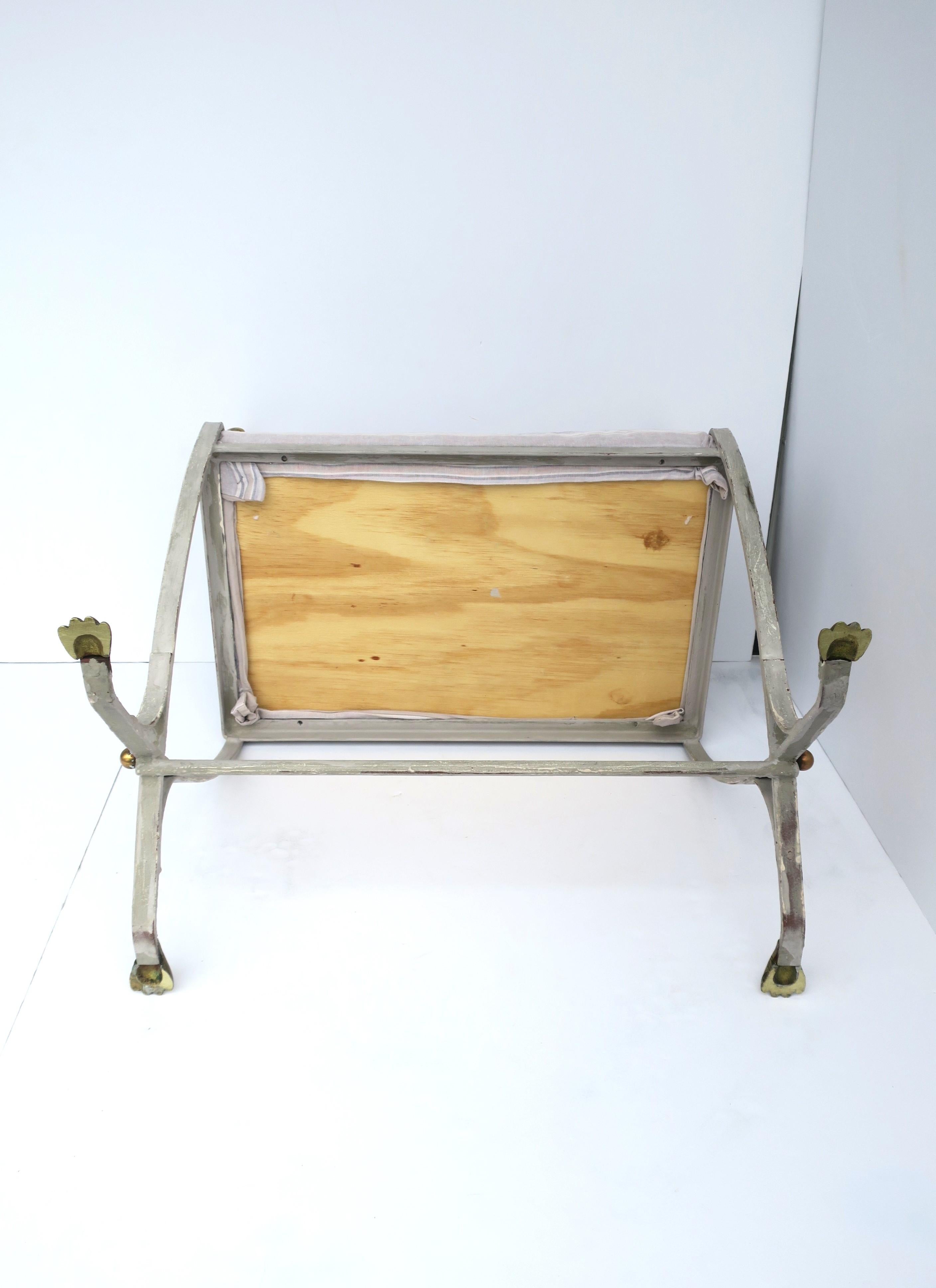 Bench with Brass Swan Bird Finials Regency Style For Sale 9