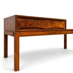 Banco con arcón Mid Century madera exótica diseño sueco