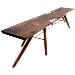 Bench with Inlays and Exquisite Detailing, Poet's Bench by Birnam Wood Studio