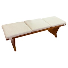 Bench With Removable Upholstered Cushion, Italy, Mid Century
