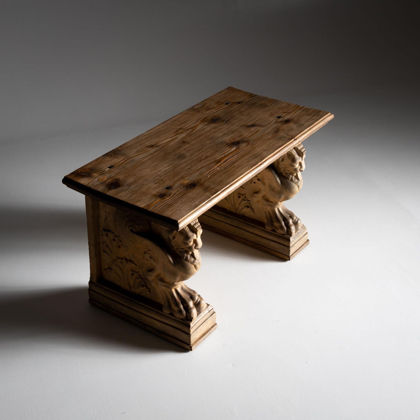 Terracotta Bench with terracotta legs by Dini e Cellai Signa, Italy, early 20th century