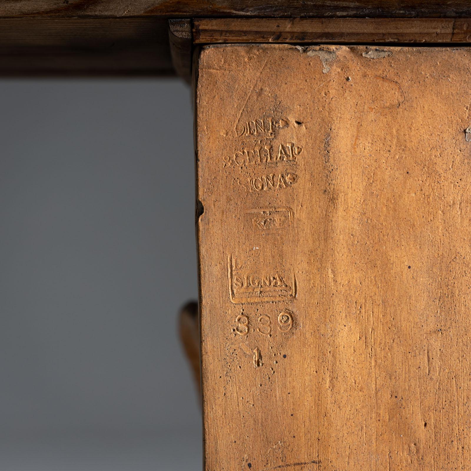 Bench with terracotta legs by Dini e Cellai Signa, Italy, early 20th century 1