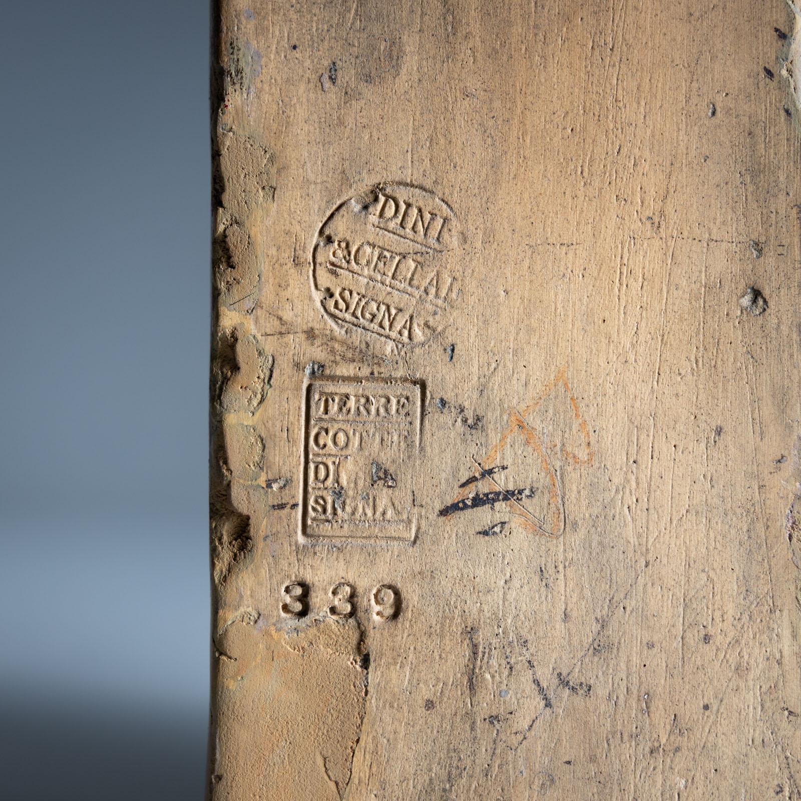 Bench with terracotta legs by Dini e Cellai Signa, Italy, early 20th century 2