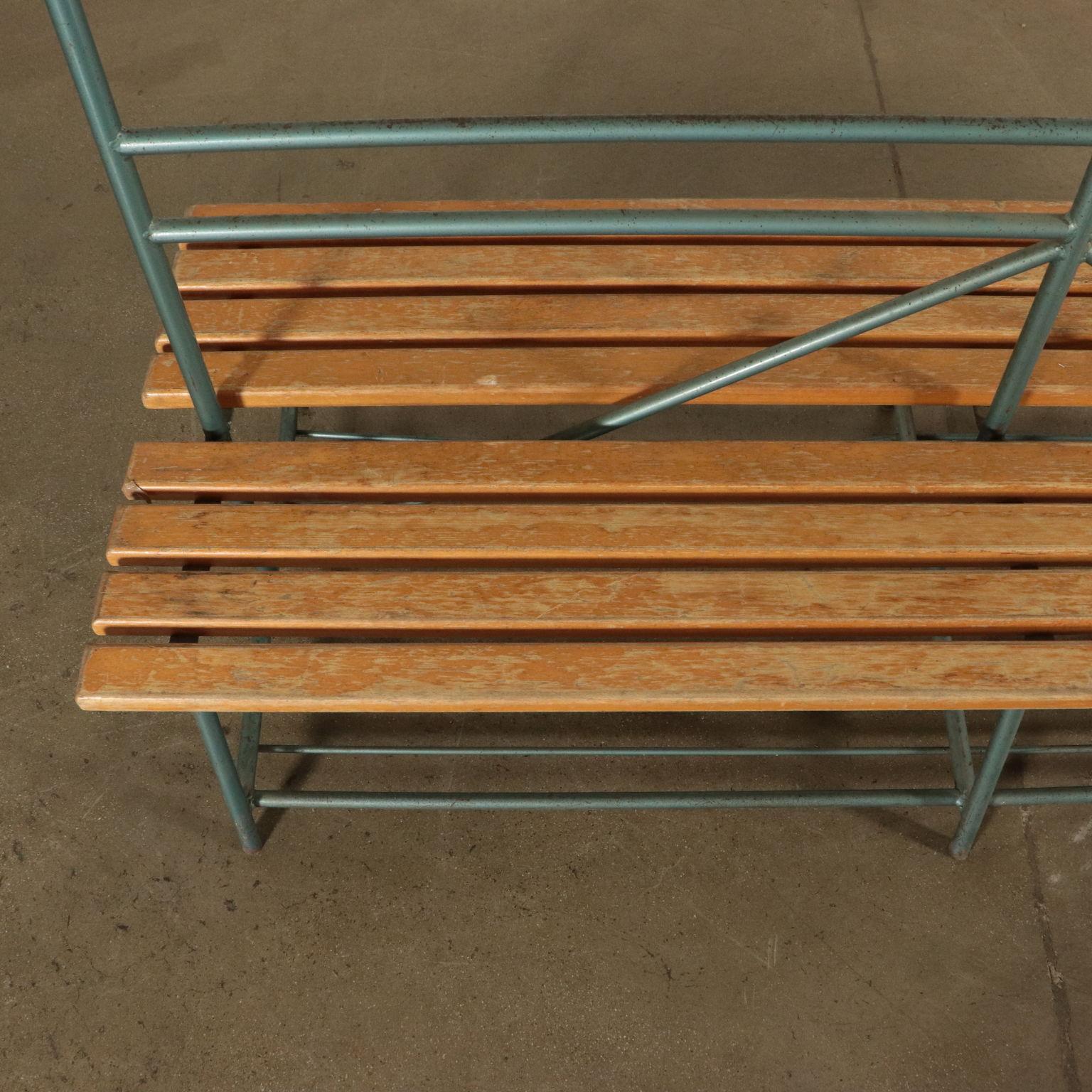 Mid-20th Century Bench, Wood and Metal, Italy, 1960s Italian Production