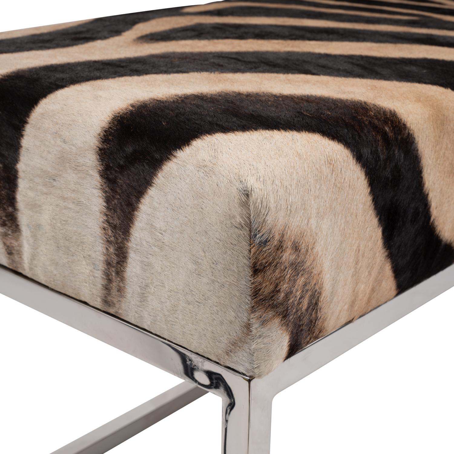 Bench - Zebra Hide In New Condition For Sale In New York, NY