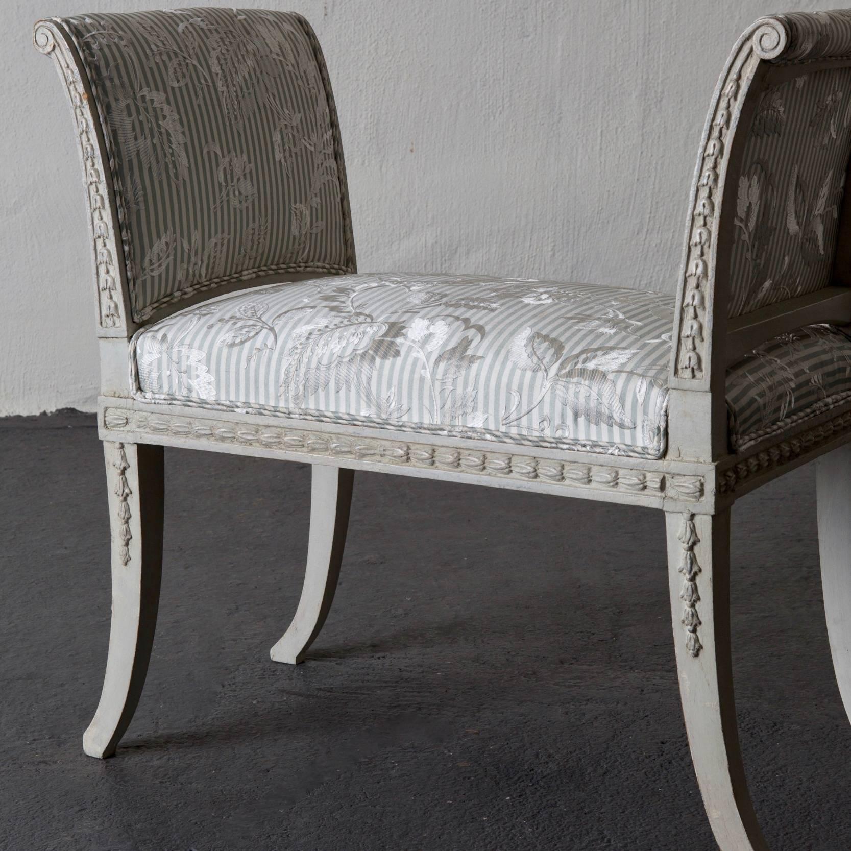 Benches Swedish 18th Century Neoclassical Signed ES Sweden In Good Condition In New York, NY