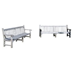 Benches Teak Pair Benches Parkland Lister Country House 244cm 96" 8ftlong Lister