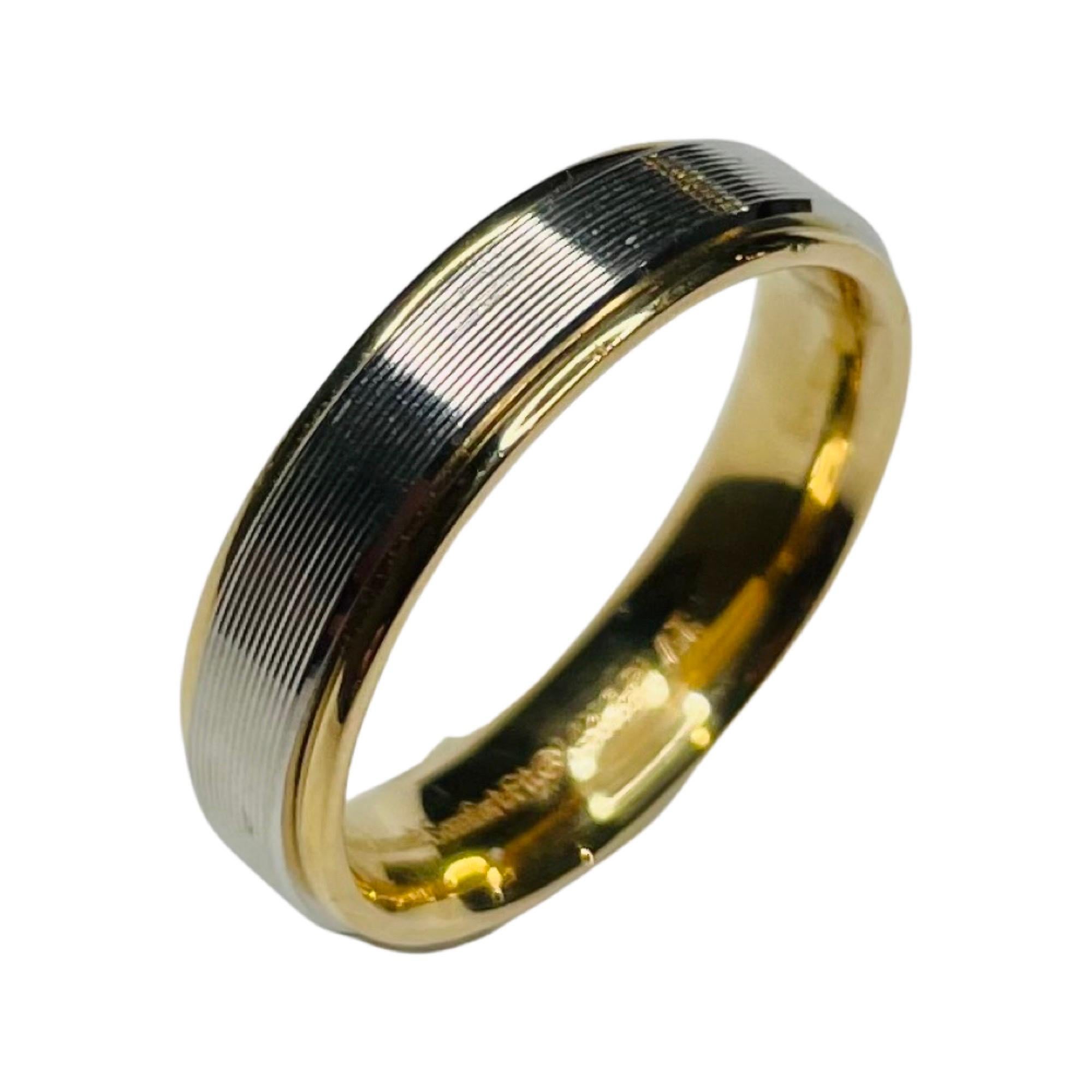 Anneau de mariage en or jaune 14 carats et platine marque de fabrique Neuf - En vente à Kirkwood, MO