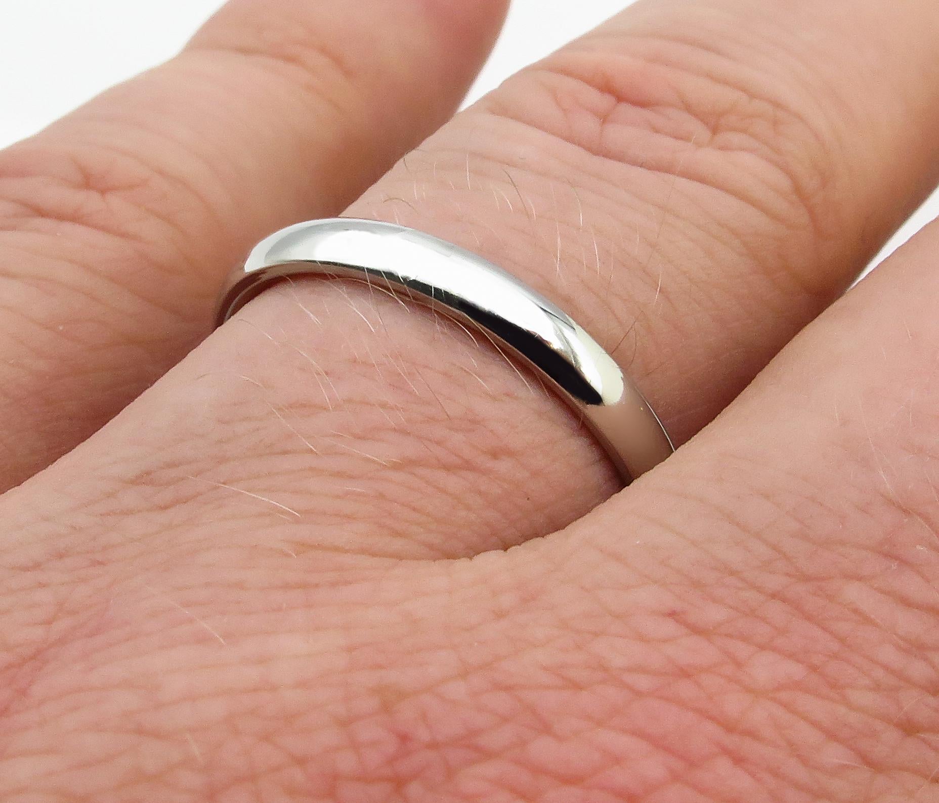 Benchmark 3mm Size 11 Solid Platinum 950 Plain Wedding Band Ring Comfort Fit For Sale 1