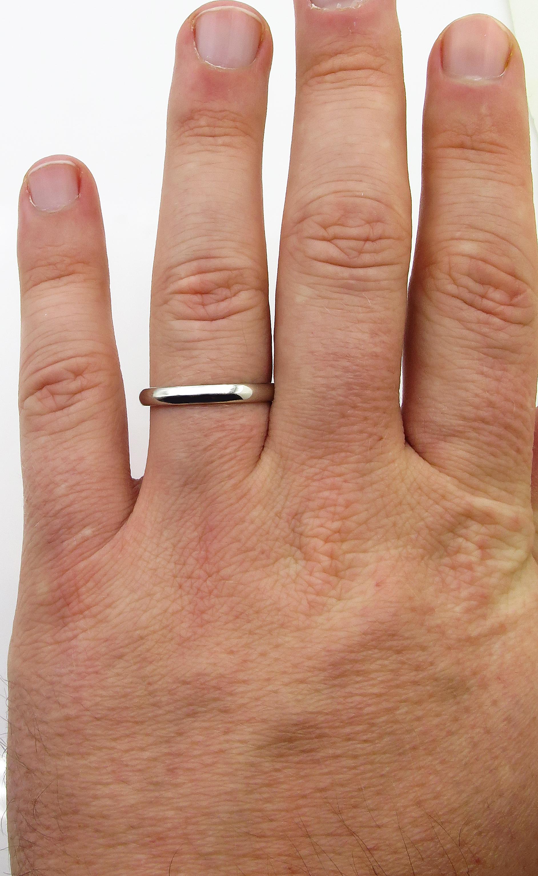 Benchmark Solid Platinum 950 Plain Wedding Band Ring Comfort Fit For Sale 7