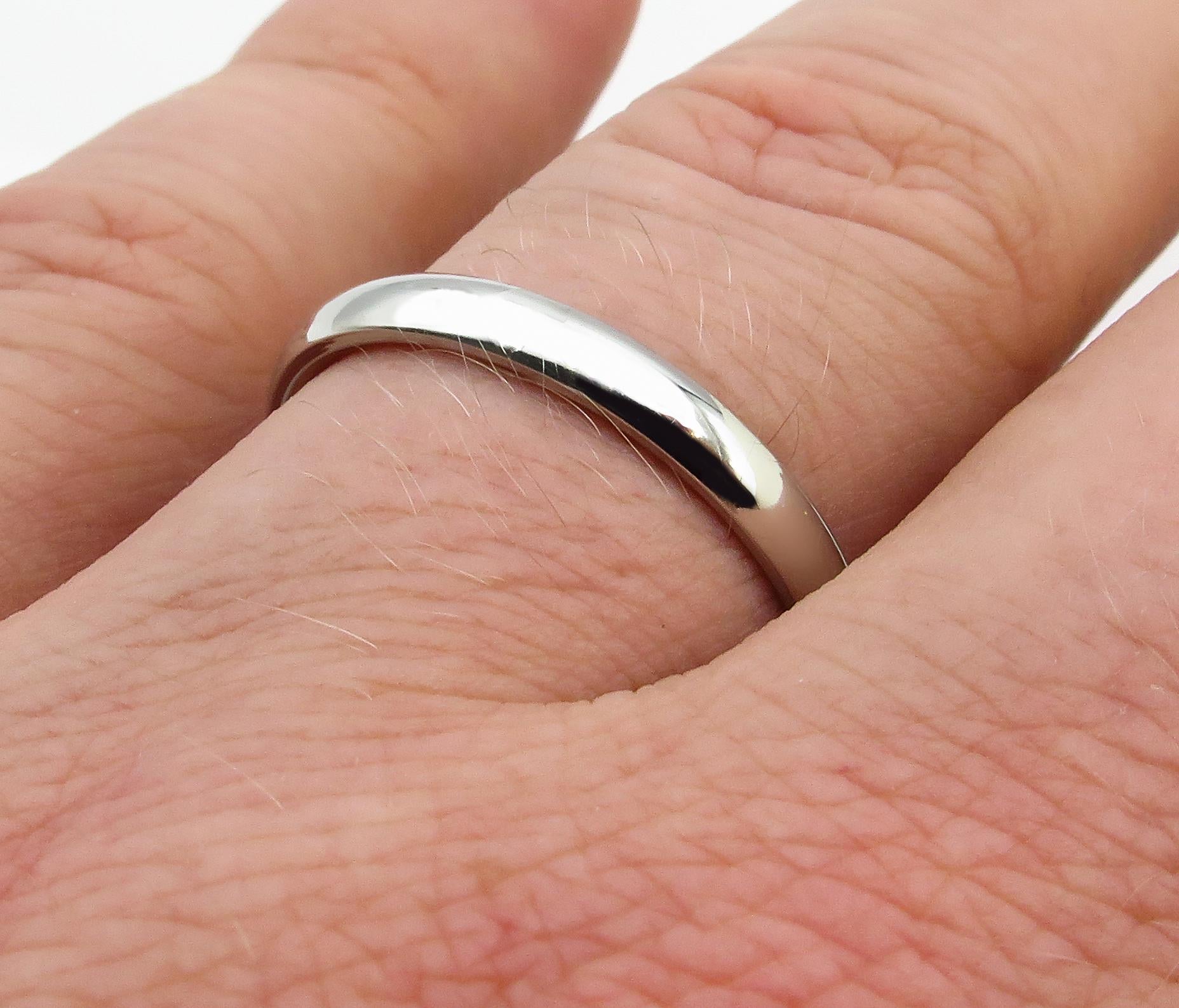 Benchmark Solid Platinum 950 Plain Wedding Band Ring Comfort Fit For Sale 4