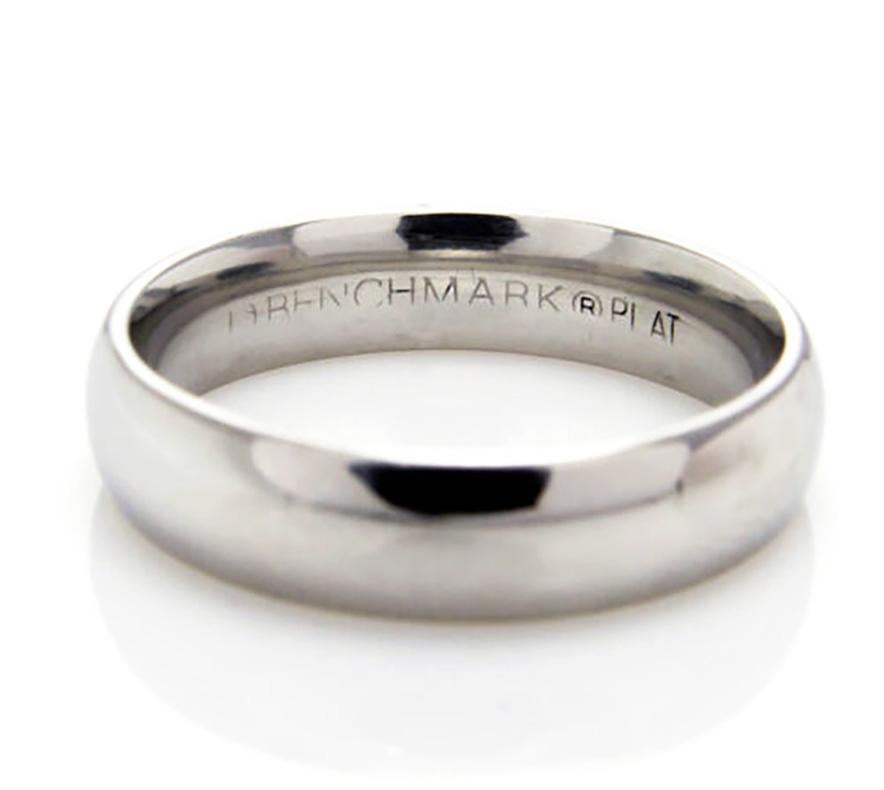 Benchmark Solid Platinum 950 Plain Wedding Band Ring Comfort Fit For Sale 2