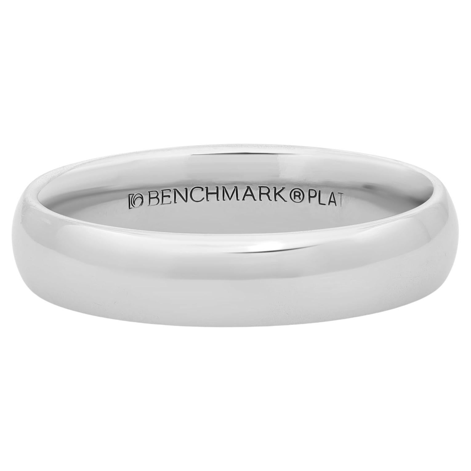 Benchmark Mens Wedding Band Ring Platinum