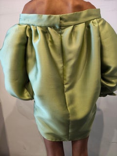 Robe en soie verte vintage Bencivenga, taille 42, ornée de roses
