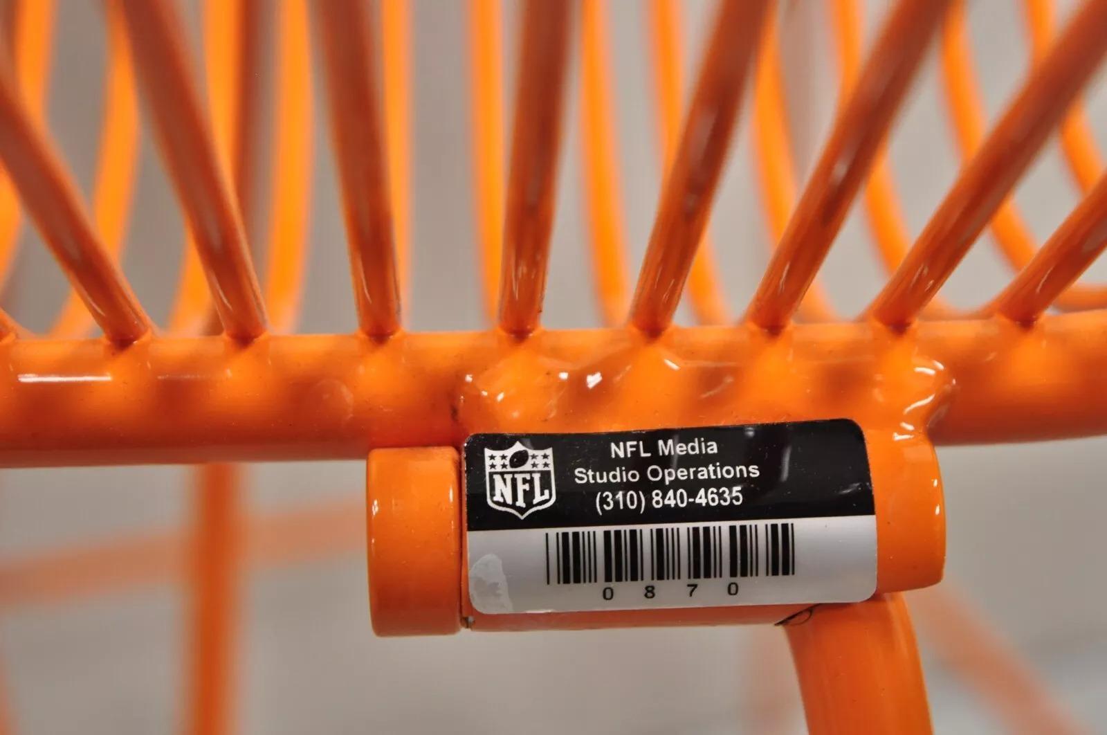Bend Goods Orange Lucy Stools Wire Metal Frame Barstool from NFL - Set of 4 For Sale 6