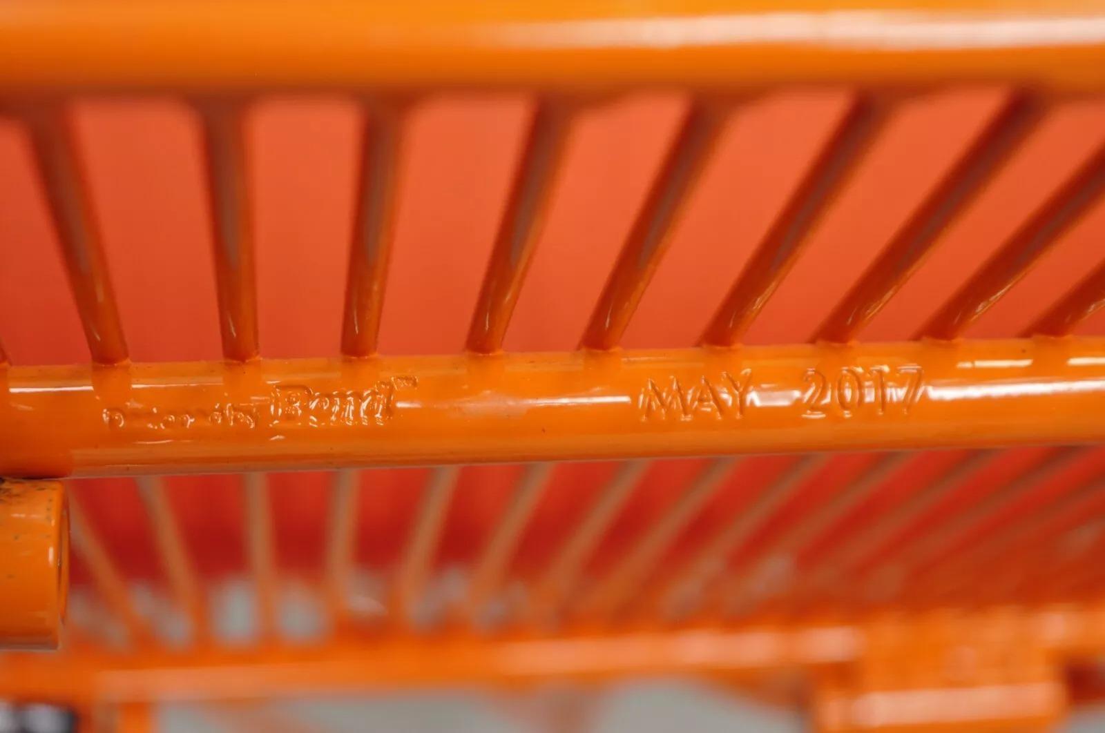 Bend Goods Orange Lucy Stools Wire Metal Frame Barstool from NFL - Set of 4 In Good Condition For Sale In Philadelphia, PA