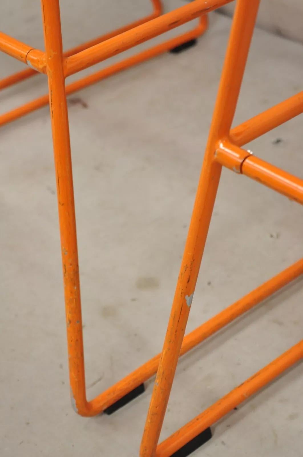 Bend Goods Orange Lucy Stools Wire Metal Frame Barstool from NFL - Set of 4 For Sale 3