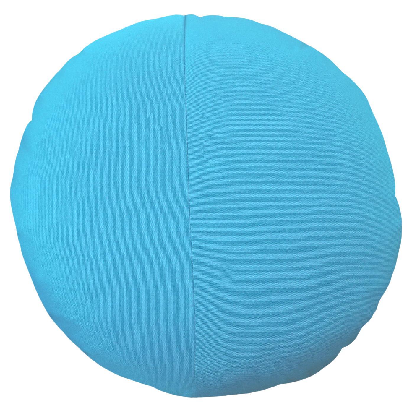 Bend Goods - Round Throw Pillow in Aruba Sunbrella For Sale
