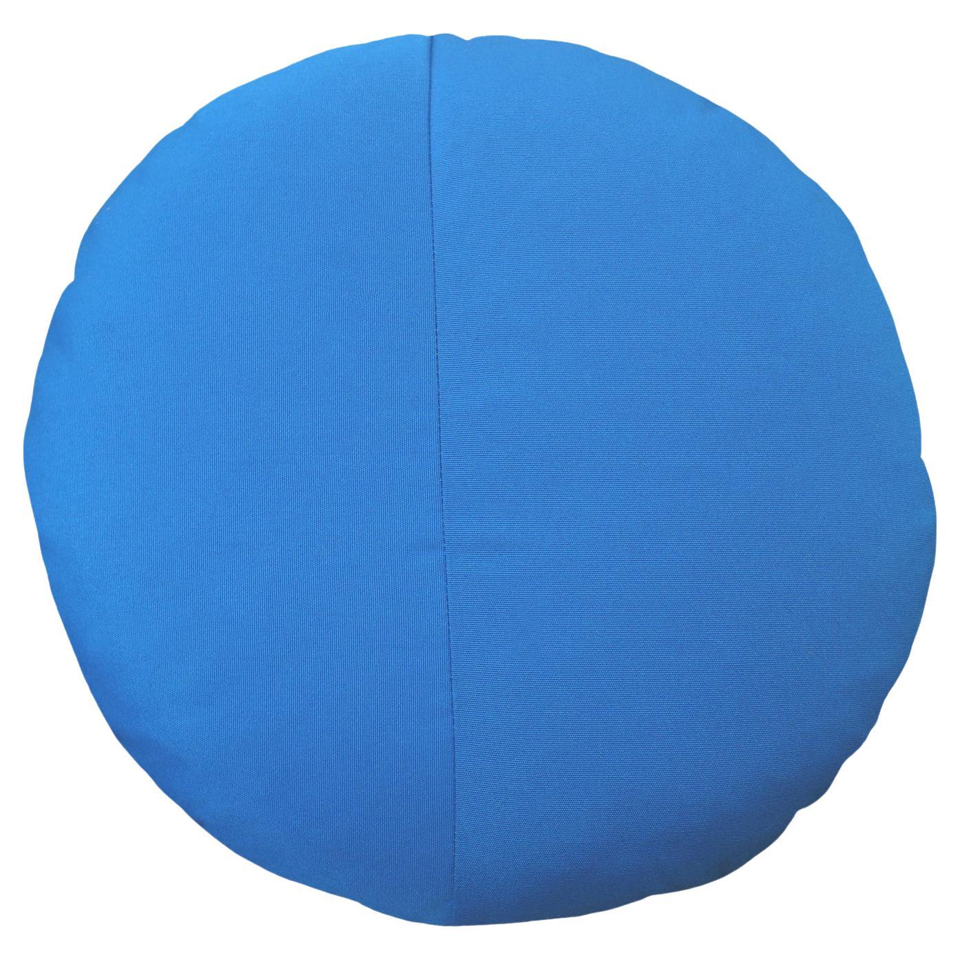 Bend Goods - Round Throw Pillow in Pacific Blue Sunbrella For Sale