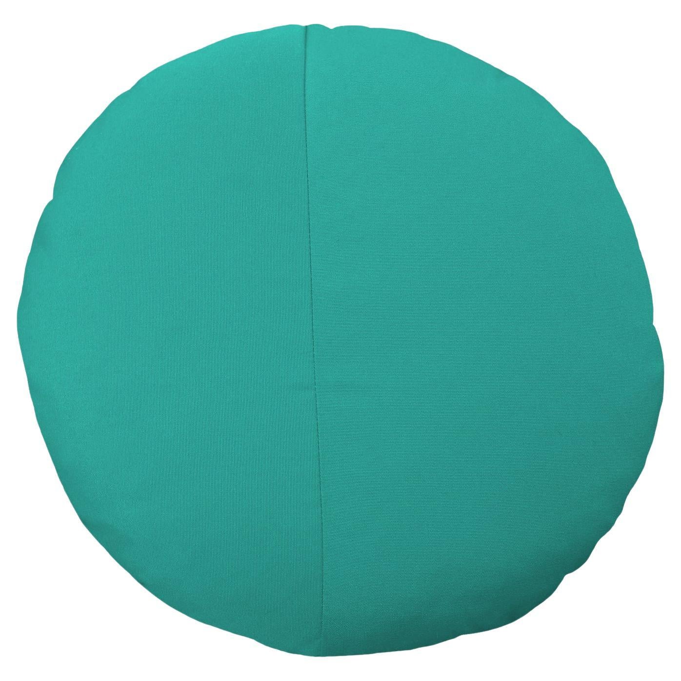 Bend Goods - Round Throw Pillow in Teal Sunbrella For Sale