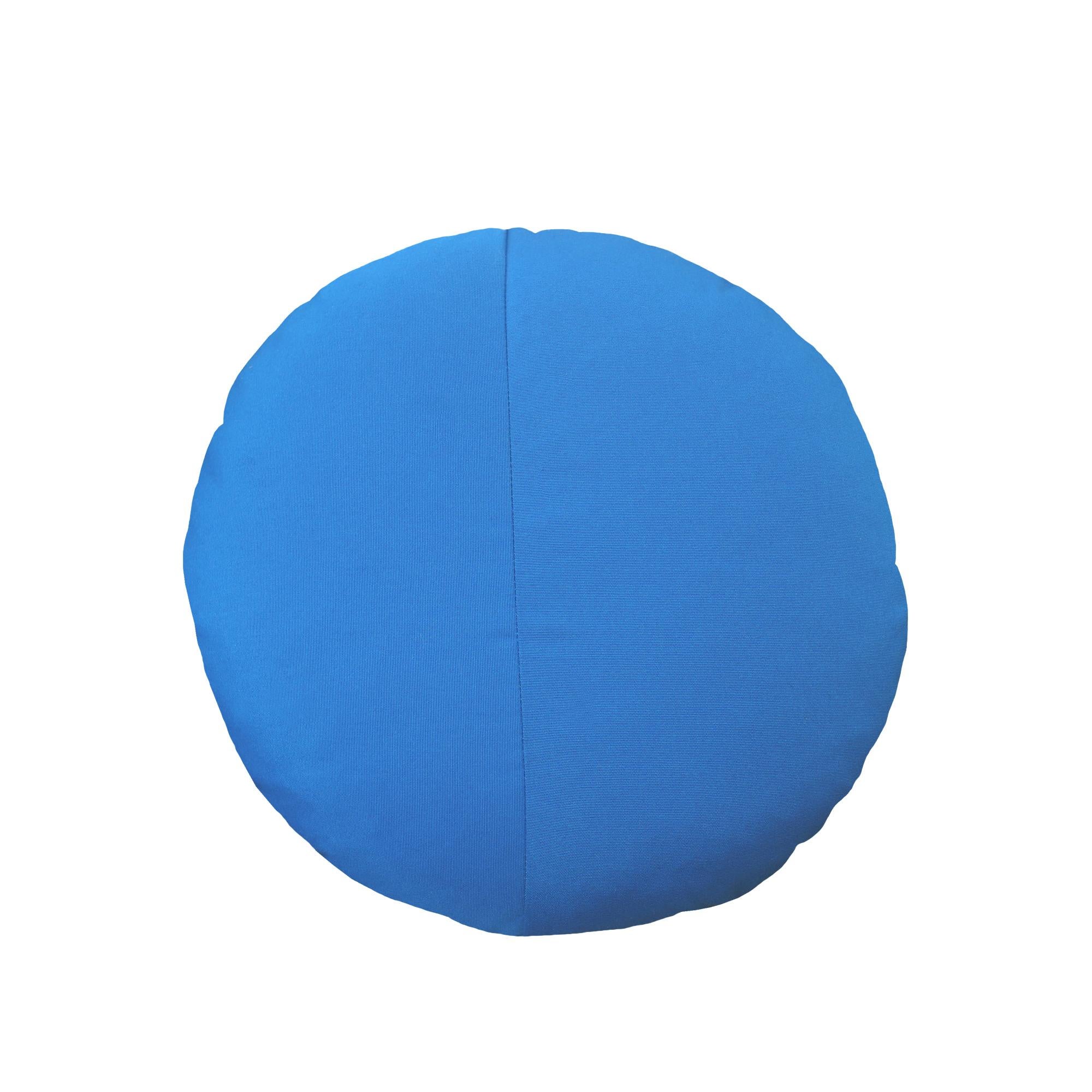 Bend Goods - Round Throw Pillow in True Blue Sunbrella For Sale 2