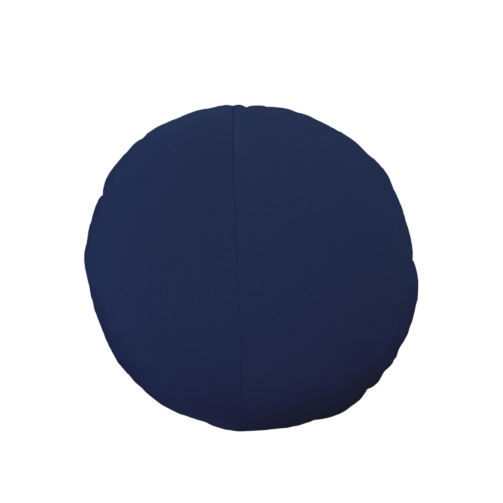 Bend Goods - Round Throw Pillow in True Blue Sunbrella For Sale 1