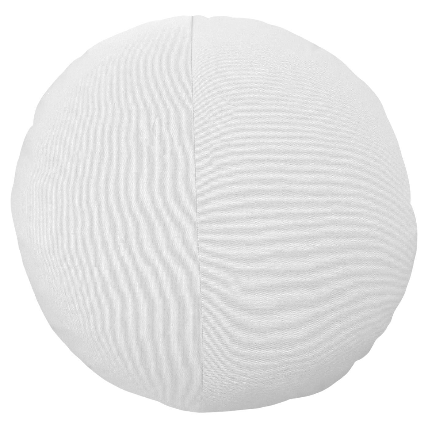 Bend Goods - Round Throw Pillow in White Sunbrella For Sale