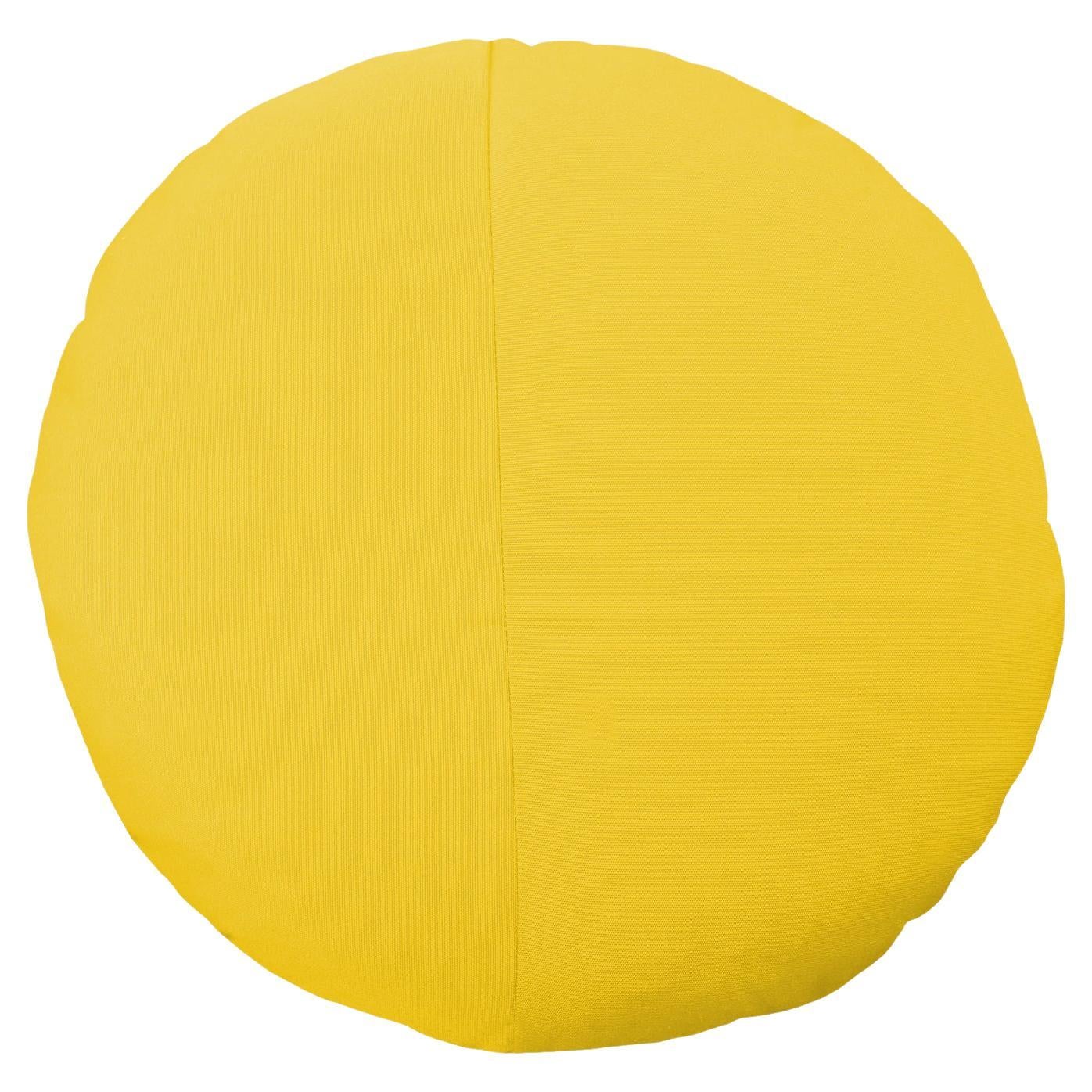 Bend Goods - Round Throw Pillow in Yellow Sunbrella For Sale