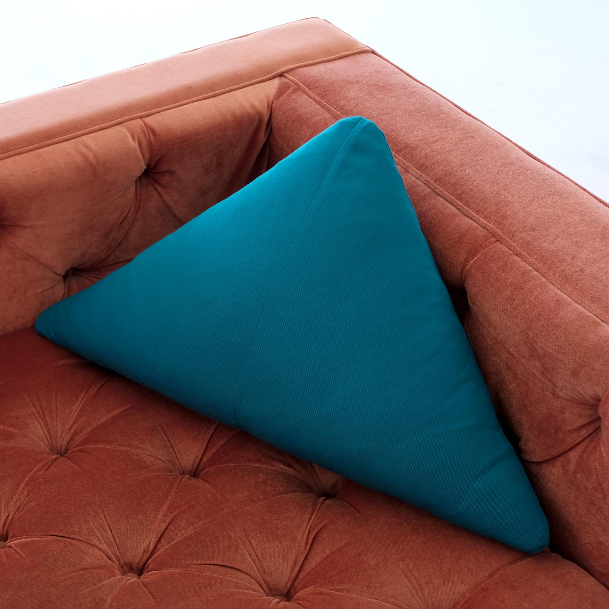 American Bend Goods - Triangle Throw Pillow in Aruba Sunbrella For Sale